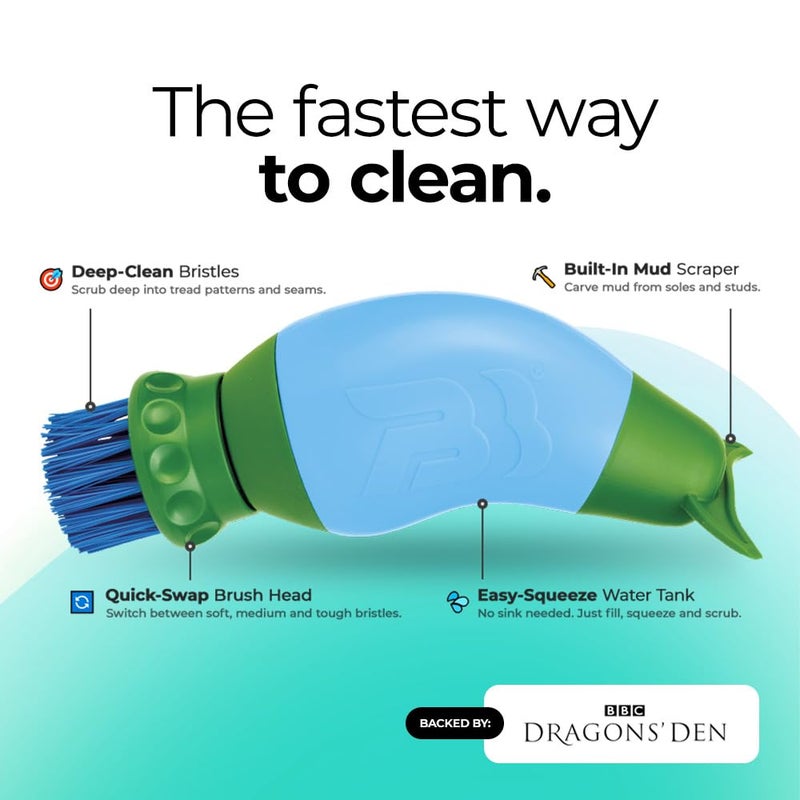 BootBuddy Shoe & Boot Cleaner Brush â€“ Footwear Cleaning Kit for Hiking Boots, Golf Shoes, Football Boots, Running Shoes & Wellies â€“ Cleans Mud, Dirt & Stains in Minutes â€“ As Seen on Dragonsâ€™ Den - Image 5